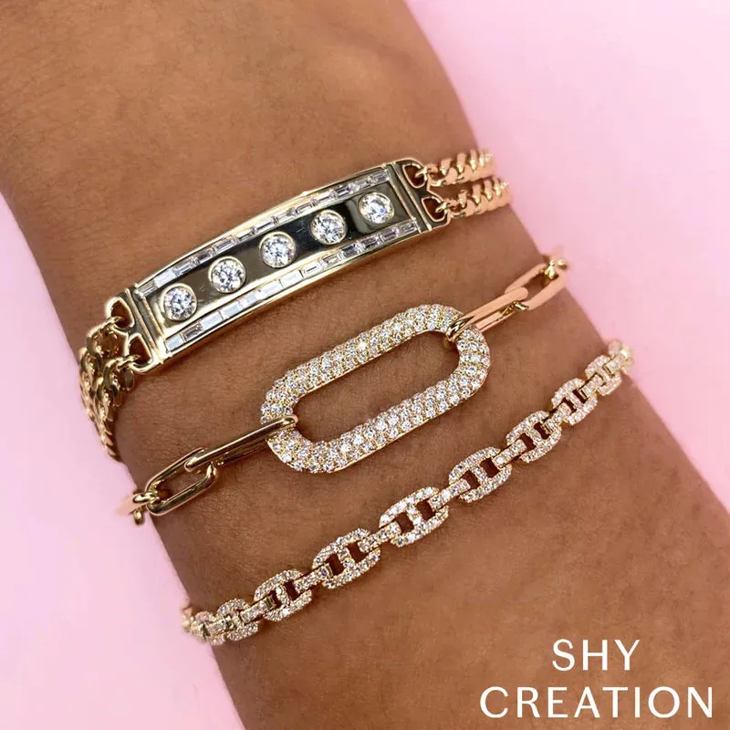 Diamond Pavé Paper Clip Bracelet