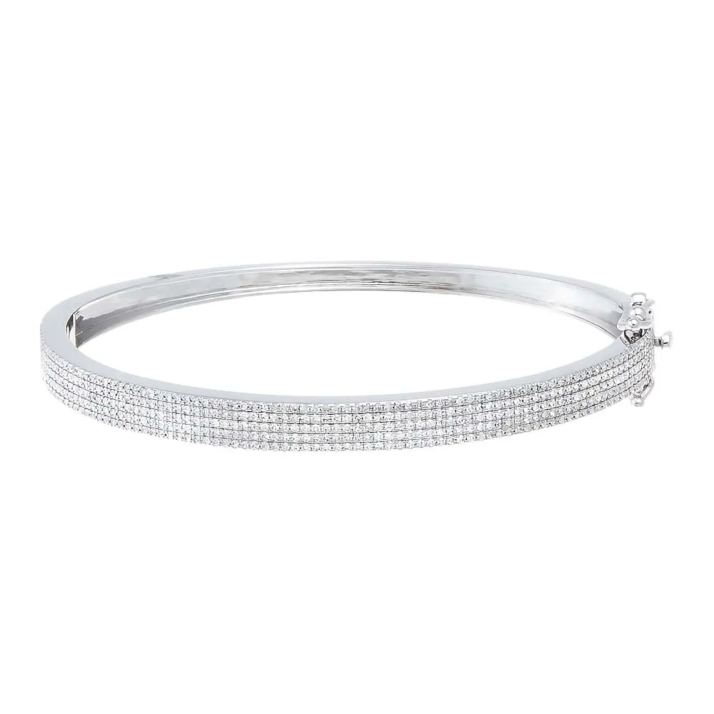 Diamond Pave Five Row Bangle 14K