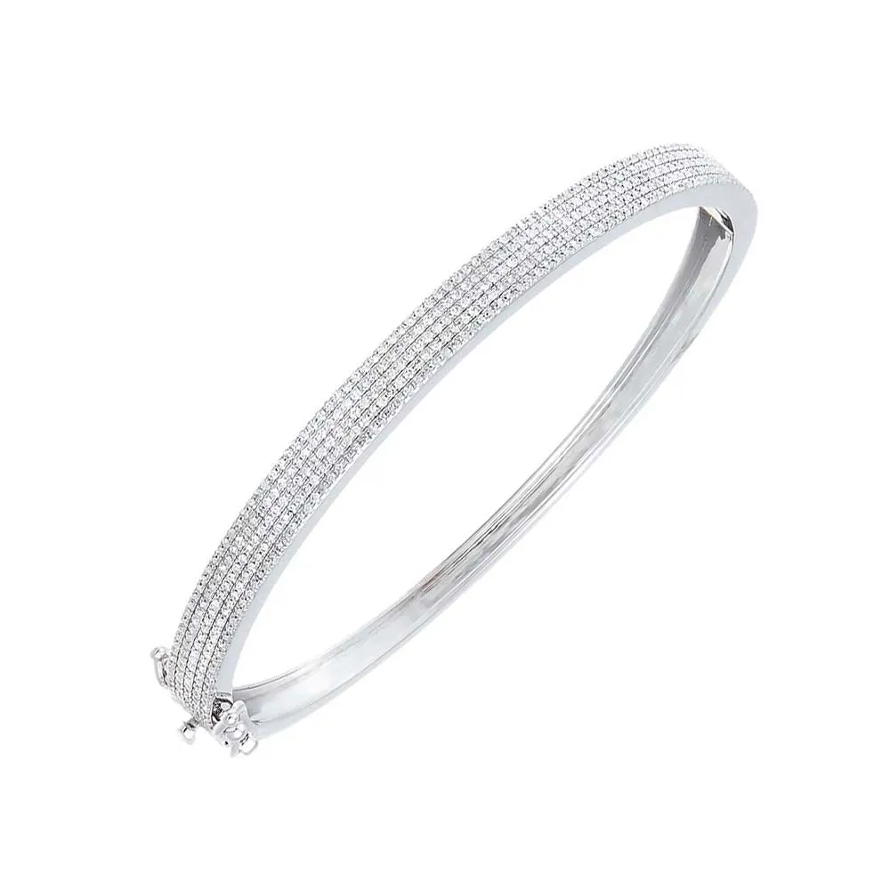 Diamond Pave Five Row Bangle 14K