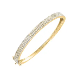 Diamond Pave Five Row Bangle 14K