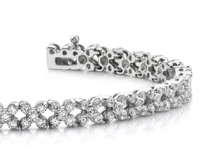 Diamond Round Flower Bracelet Lab-Grown Diamond with 3.91 ct.(finished) 1.8mm, 1.8mm