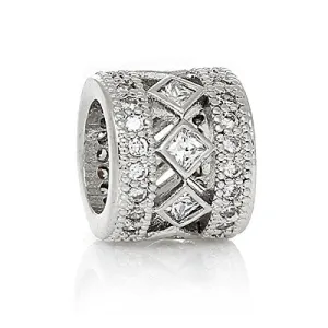 Diamond Shape Clear ed Crystal European European Bead Compatible for Most European Snake Chain Charm Bracelet