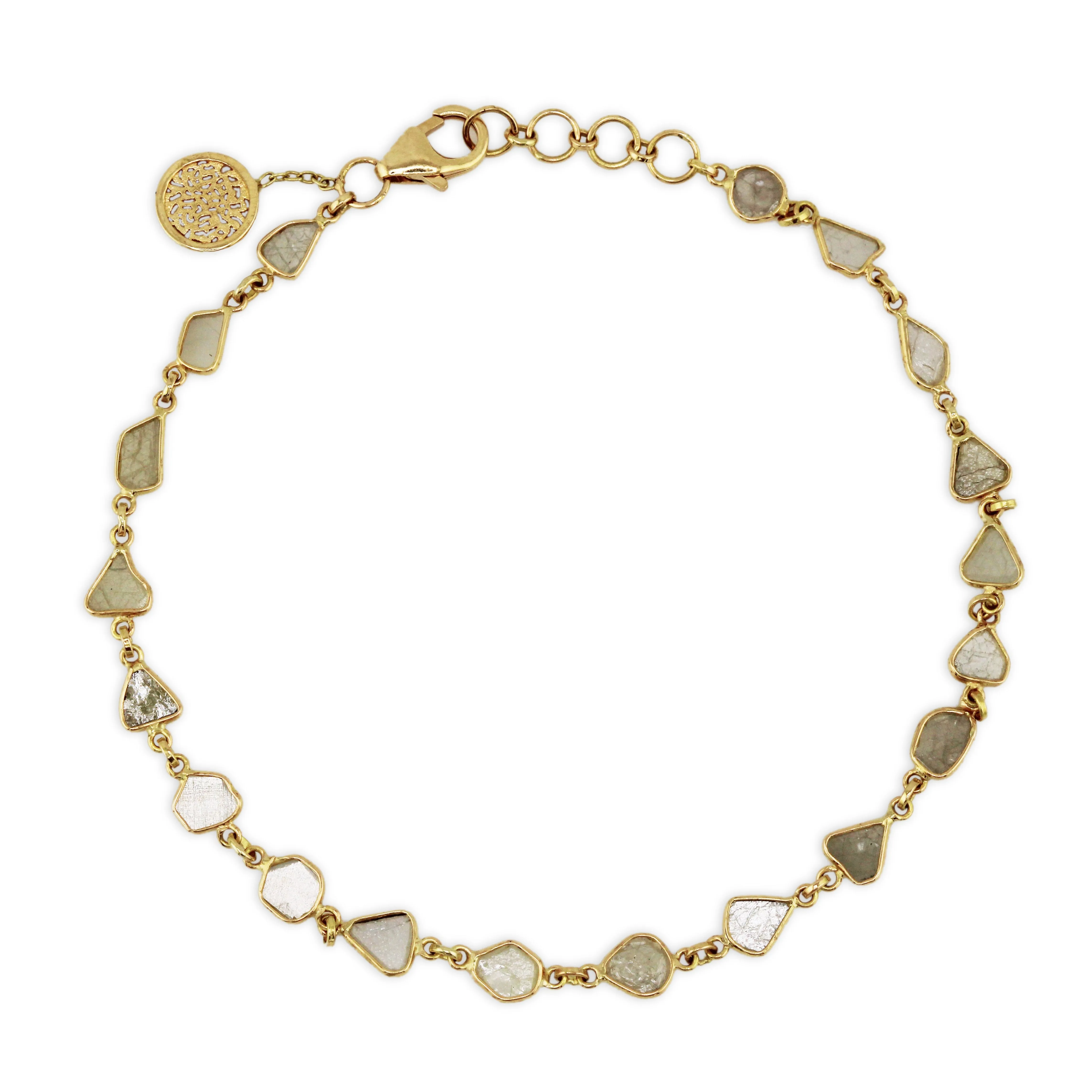 Diamond Slice Bracelet In 18K Yellow Gold