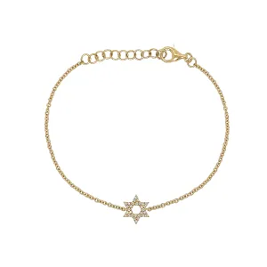 Diamond Star of David Bracelet