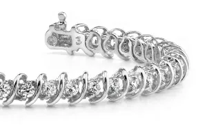 Diamond Swirl Link Lab-Grown Diamond Tennis Bracelet with 2.00 ct.(finished) 2.1mm