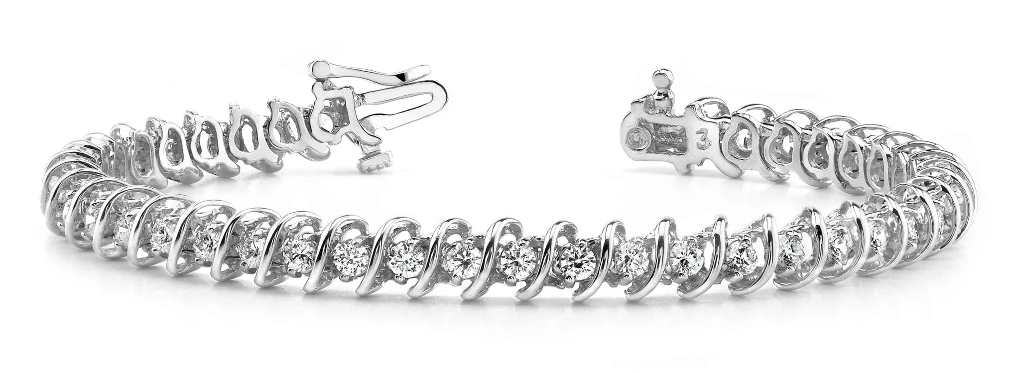 Diamond Swirl Link Lab-Grown Diamond Tennis Bracelet with 2.00 ct.(finished) 2.1mm