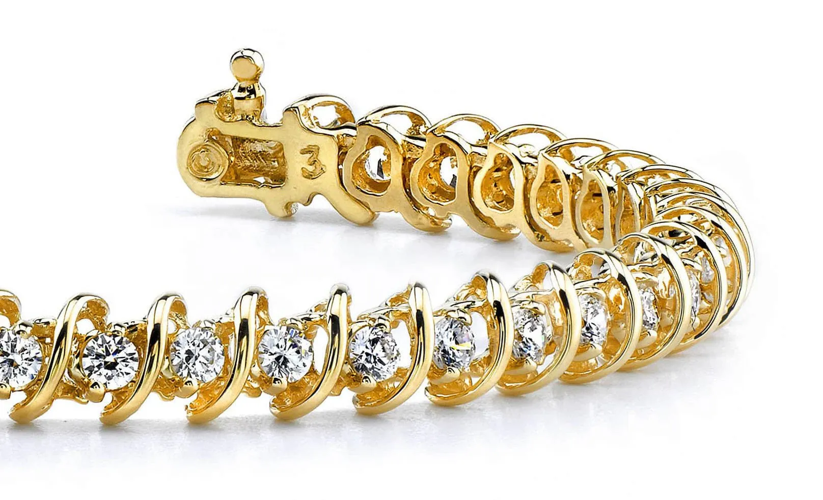 Diamond Swirl Link Lab-Grown Diamond Tennis Bracelet with 2.00 ct.(finished) 2.1mm