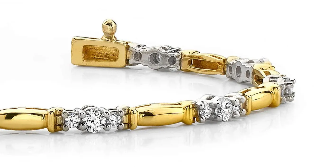 Diamond Triplet Lab-Grown Diamond Bracelet with 2.00 ct.(finished) 2.5mm, 3mm
