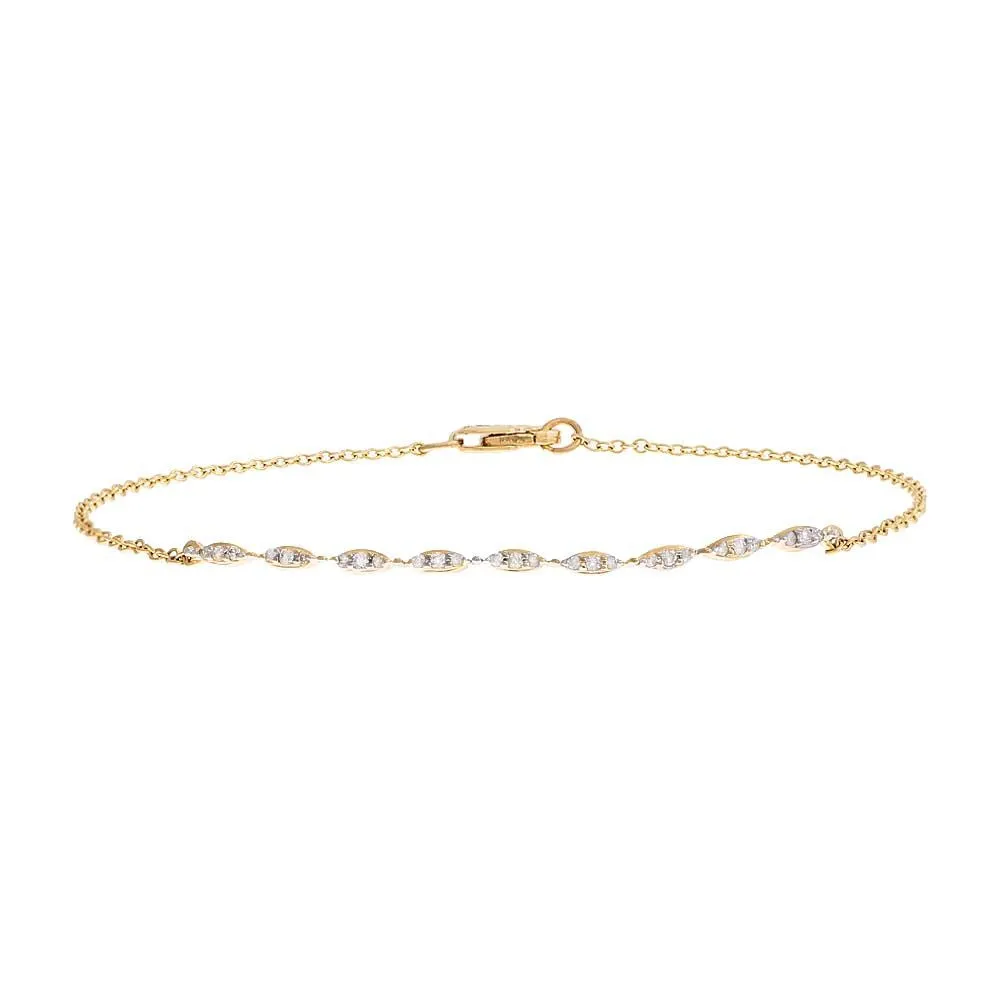 Diamond Twist Bar Bracelet 14K