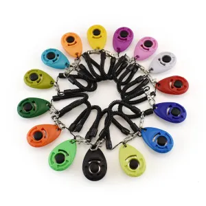Dog Training Clicker Pet Cat Plastic New Dogs Click Trainer Aid Tools Adjustable Wrist Strap Sound Key Chain Dog Supplies