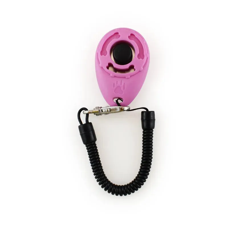 Dog Training Clicker Pet Cat Plastic New Dogs Click Trainer Aid Tools Adjustable Wrist Strap Sound Key Chain Dog Supplies