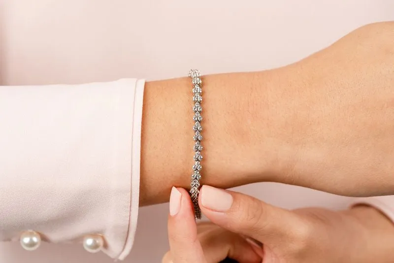 Double Diamond Stacked Bracelet Lab-Grown Diamond with 6.02 ct.(finished) 2.5mm