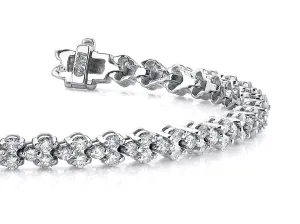 Double Diamond Stacked Diamond Bracelet with 2.97 ct.(finished) 1.75mm
