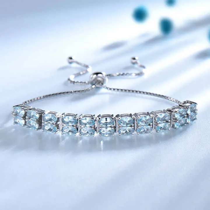 Double Layer Oval Cut Bracelet In Sterling Silver