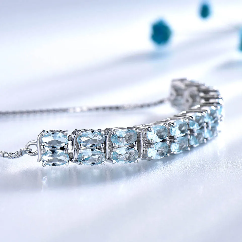 Double Layer Oval Cut Bracelet In Sterling Silver