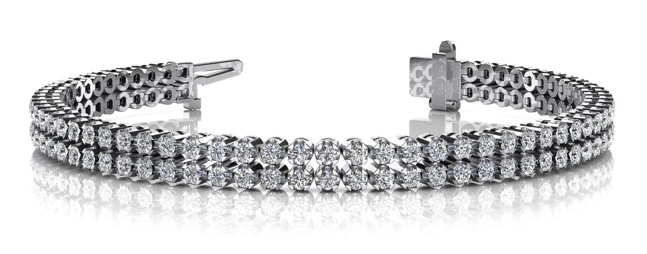 Double Row Lab-Grown Diamond Bracelet with 3.69 ct.(finished) 1.8mm