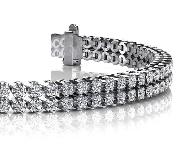 Double Row Lab-Grown Diamond Bracelet with 3.69 ct.(finished) 1.8mm