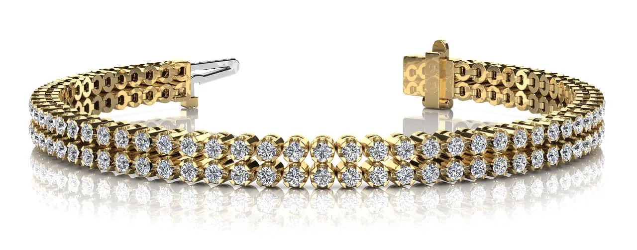 Double Row Lab-Grown Diamond Bracelet with 3.69 ct.(finished) 1.8mm
