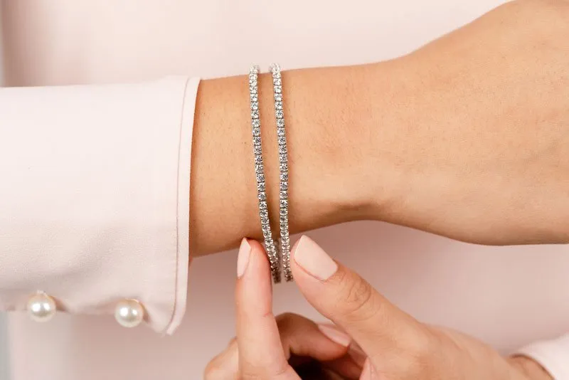 Double Strand Flexible Diamond Bracelet with 5.66 ct.(finished) 2.2mm