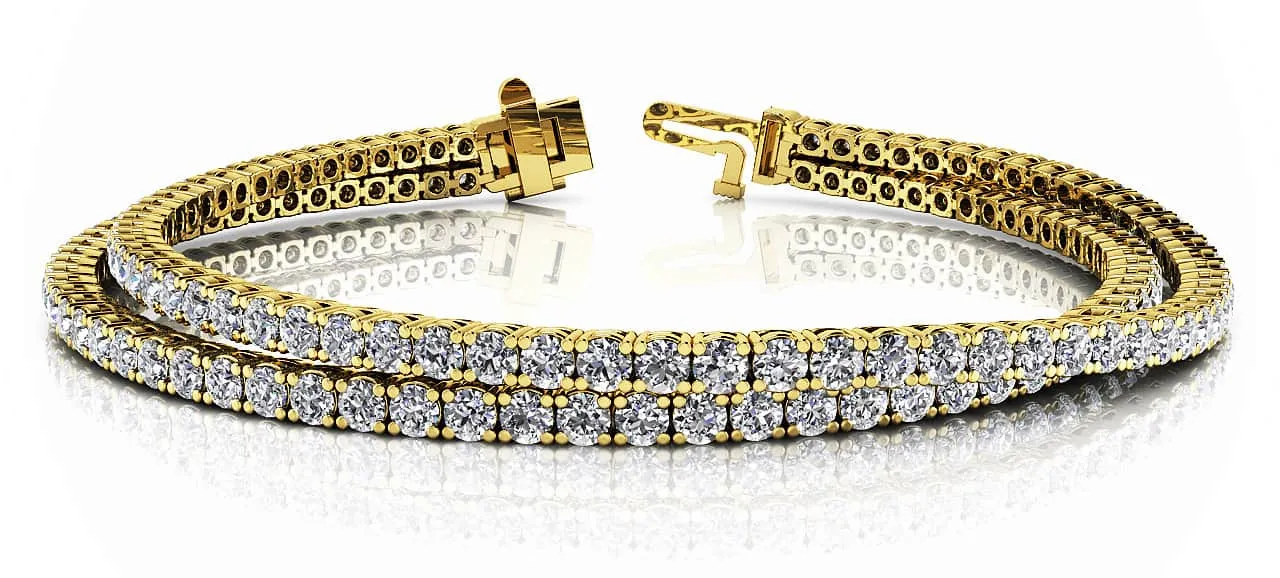 Double Strand Flexible Diamond Bracelet with 5.66 ct.(finished) 2.2mm