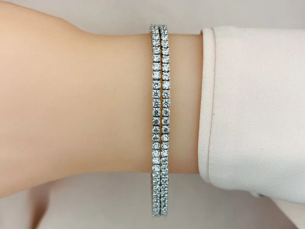 Double Strand Flexible Diamond Bracelet with 5.66 ct.(finished) 2.2mm