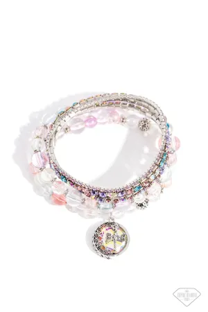 Dream on Dragonfly  - Multi - Iridescent Bead Paparazzi Stretchy Bracelet - Empire Diamond Exclusive