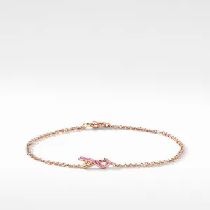 DY x BCRF Cable Collectibles® Ribbon Bracelet in 18K Rose Gold with Pavé Pink Sapphires