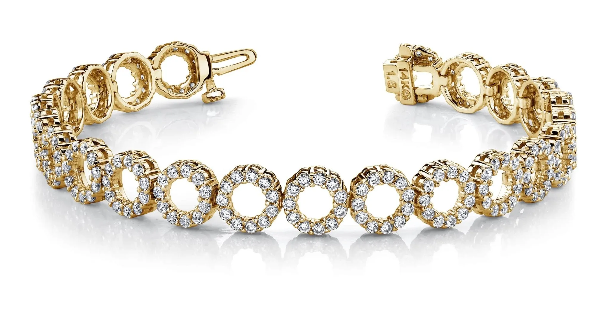 Dynamic Diamond Circle Link Bracelet Lab-Grown Diamond with 3.64 ct.(finished) 1.4mm