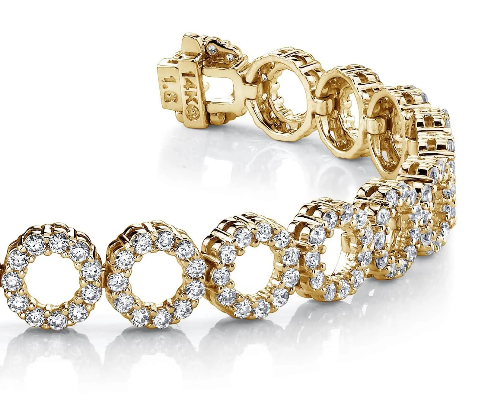 Dynamic Diamond Circle Link Bracelet Lab-Grown Diamond with 3.64 ct.(finished) 1.4mm
