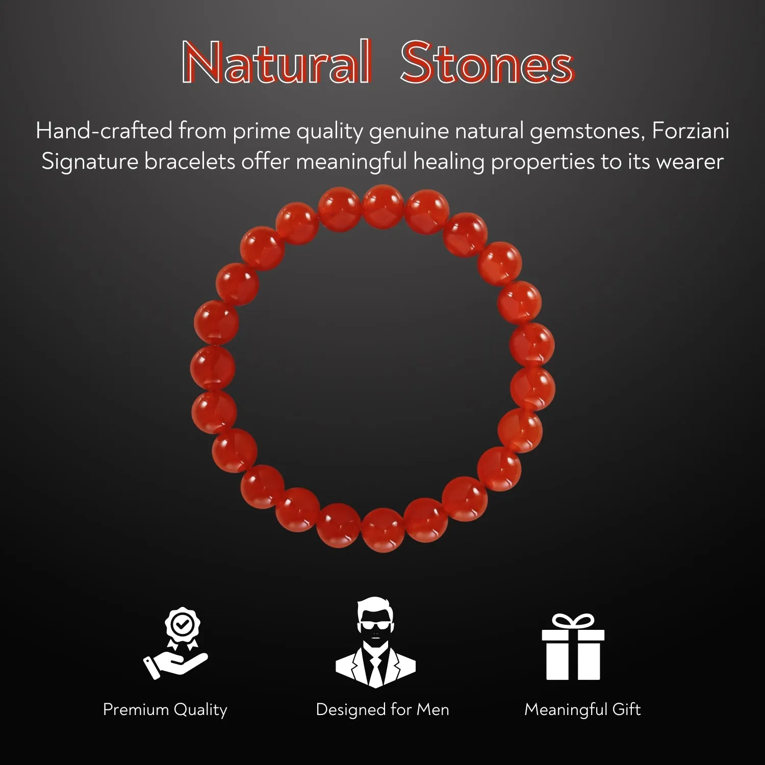 Earth Spirit Beaded Bracelet Red Jade, 8mm