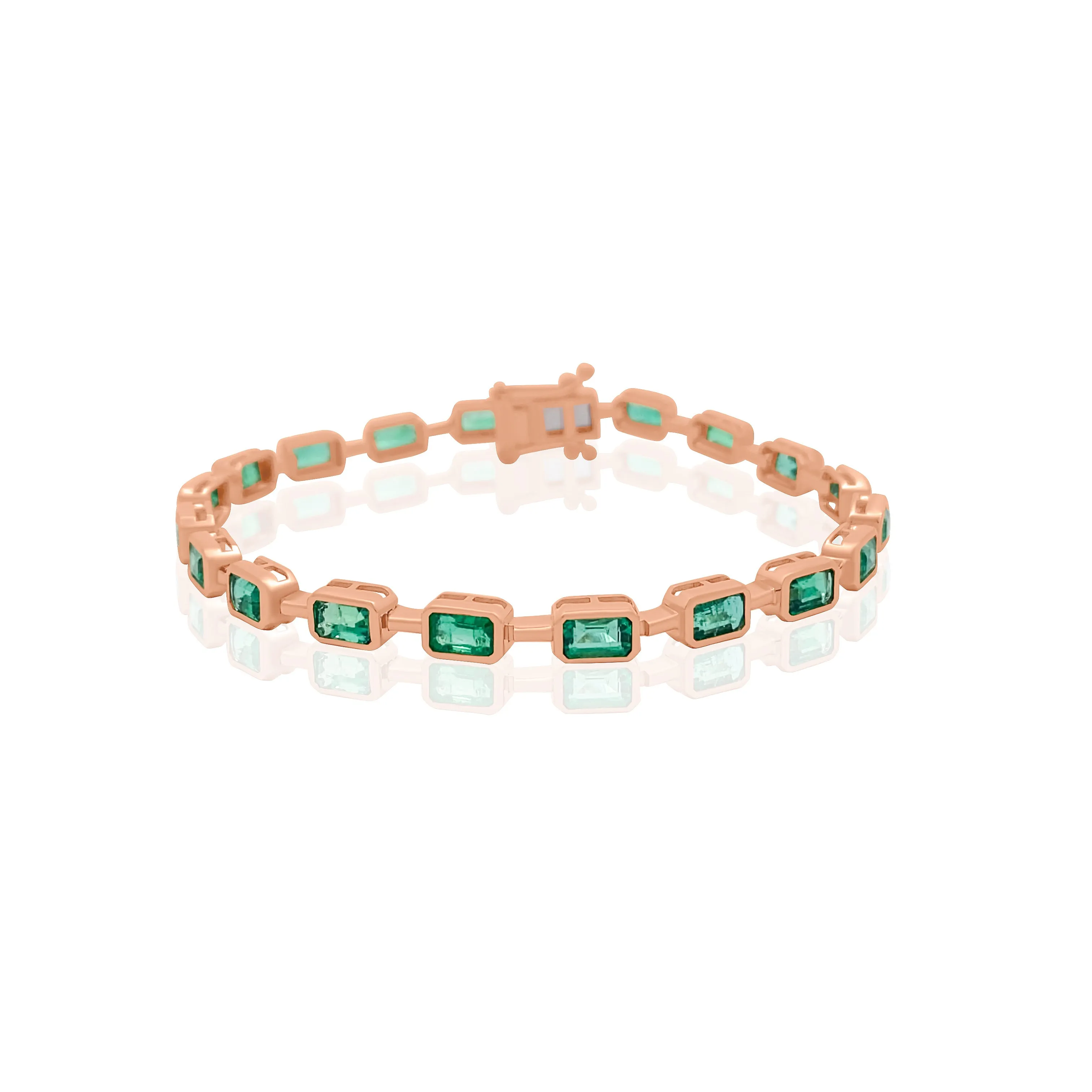 East West Emerald Bezel Eternity Bracelet
