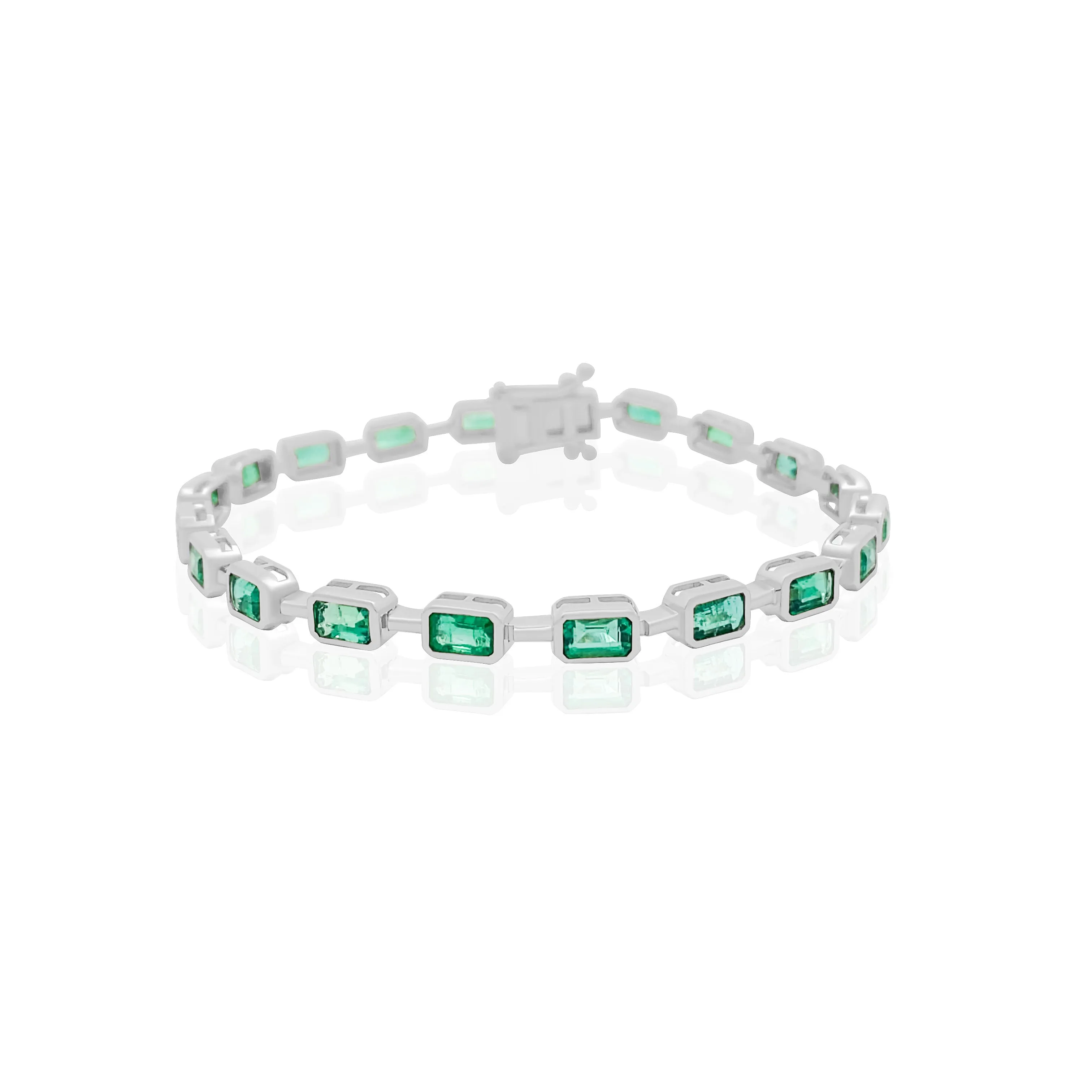 East West Emerald Bezel Eternity Bracelet