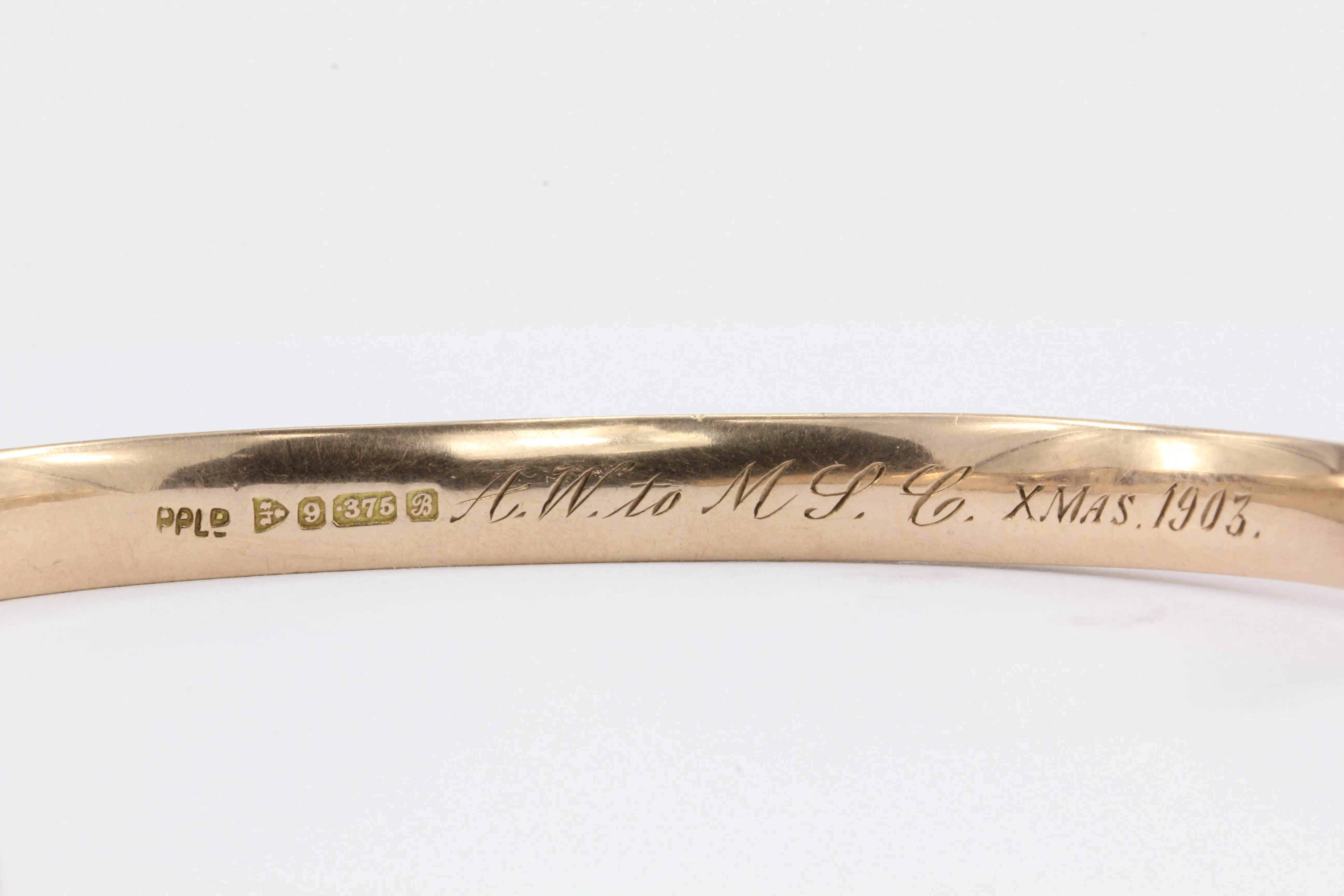 Edwardian Payton, Pepper & Sons 9 CT Ruby and Diamond Bangle Bracelet c.1902