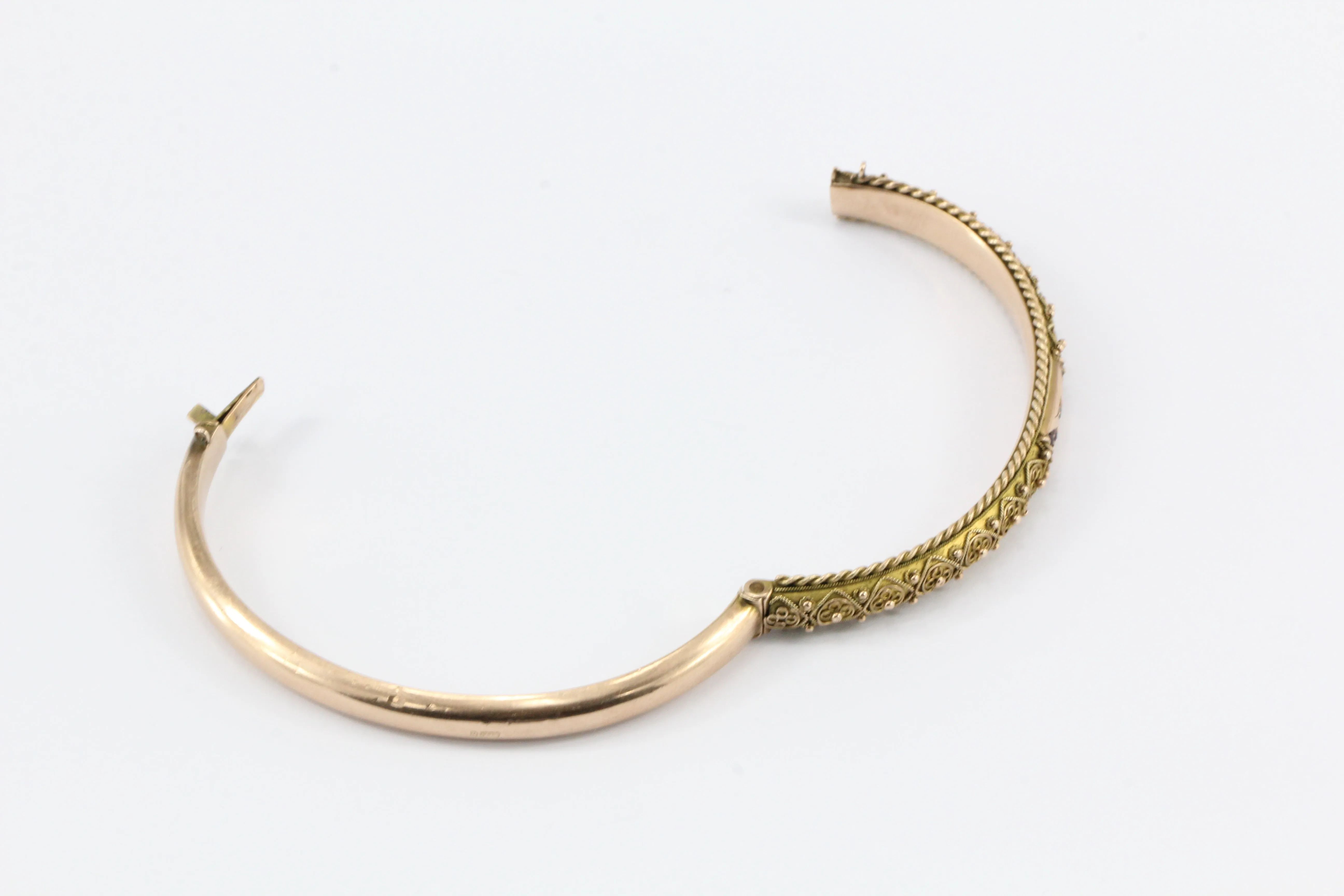 Edwardian Payton, Pepper & Sons 9 CT Ruby and Diamond Bangle Bracelet c.1902
