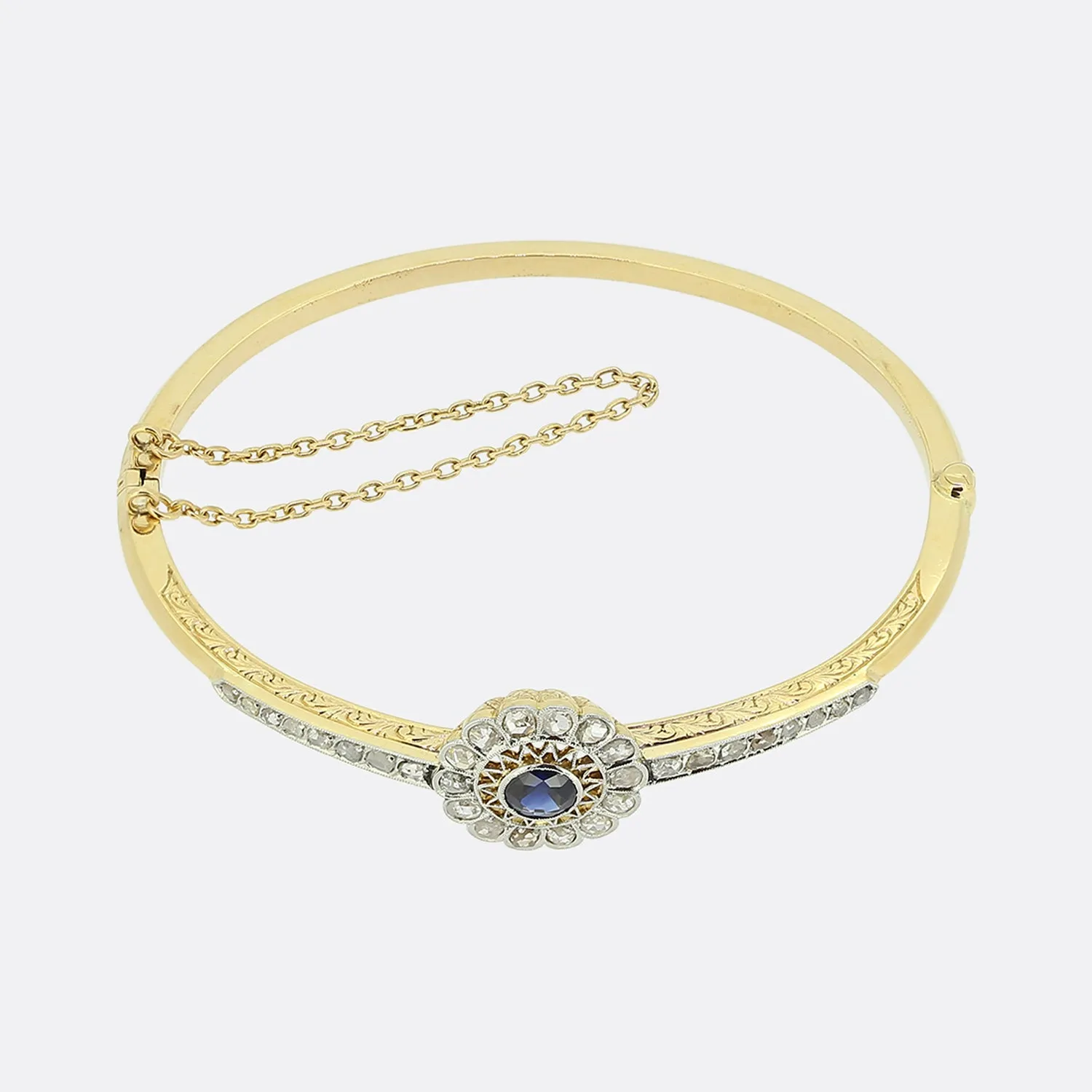 Edwardian Sapphire and Diamond Bangle