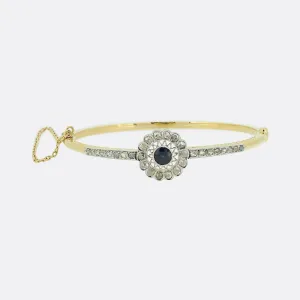 Edwardian Sapphire and Diamond Bangle