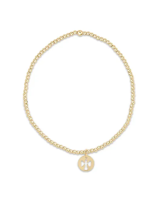egirl Classic Gold 2mm Bead Bracelet - Guardian Angel