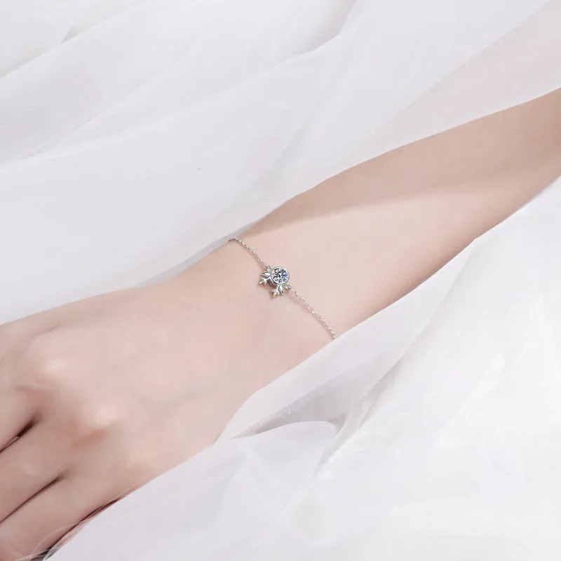 Elk Antler Round Cut Moissanite Diamond Bracelet