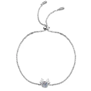 Elk Antler Round Cut Moissanite Diamond Bracelet