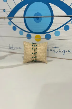 ellie gold filled swarowski crystal bracelet - emerald