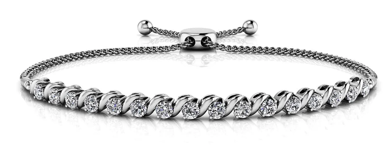 Embrace Adjustable Diamond Bracelet with 0.90 ct.(finished) 2.5mm