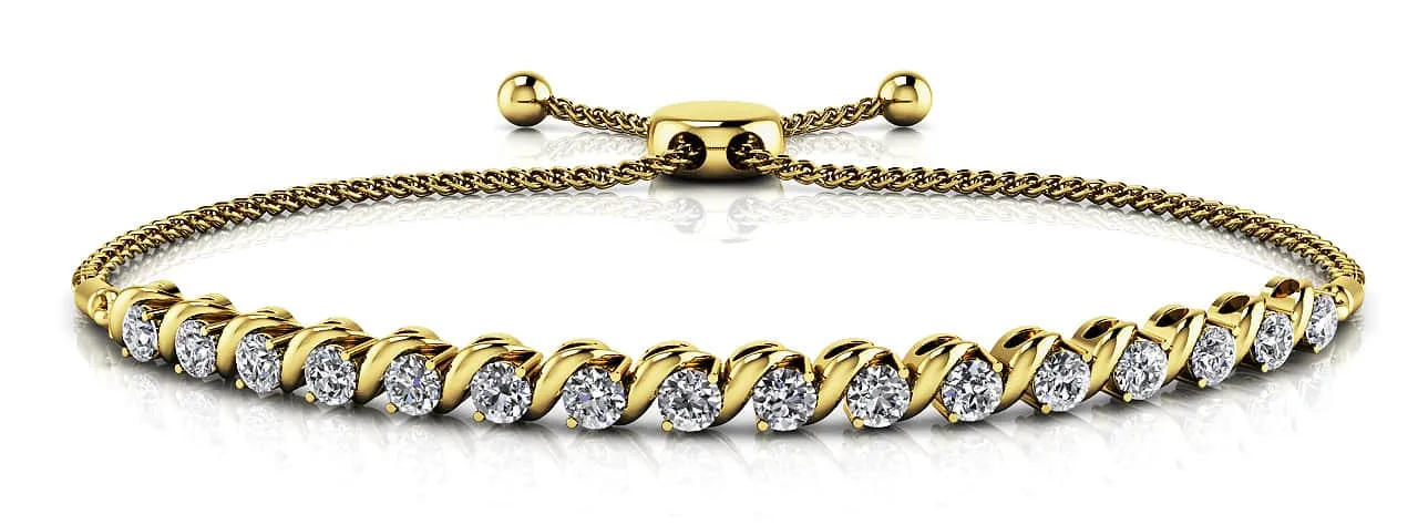 Embrace Adjustable Diamond Bracelet with 0.90 ct.(finished) 2.5mm