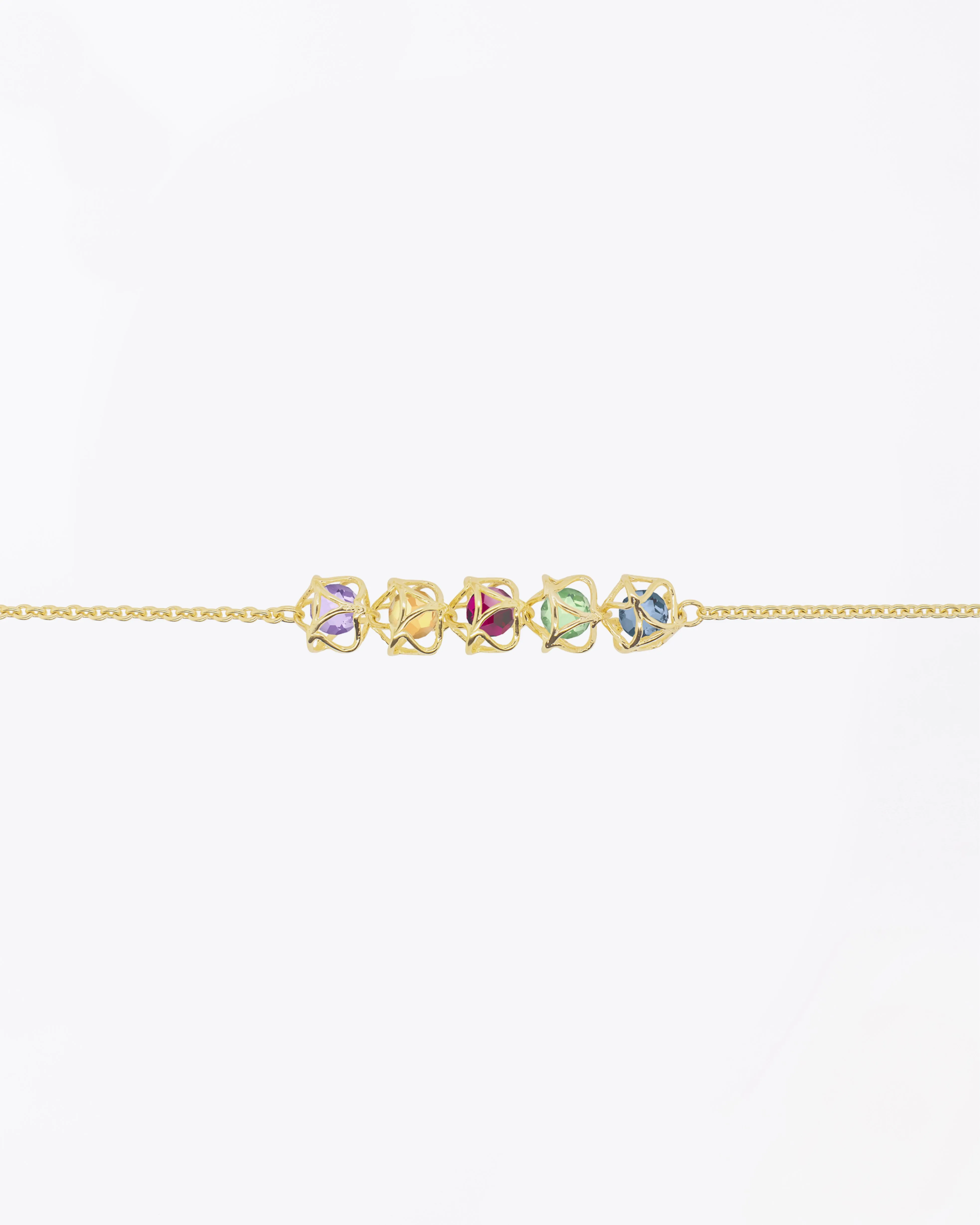 EMBRACE Montreal Leaves | Bracelet 5-Star, Yellow Gold with Gemstones