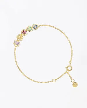 EMBRACE Montreal Leaves | Bracelet 5-Star, Yellow Gold with Gemstones