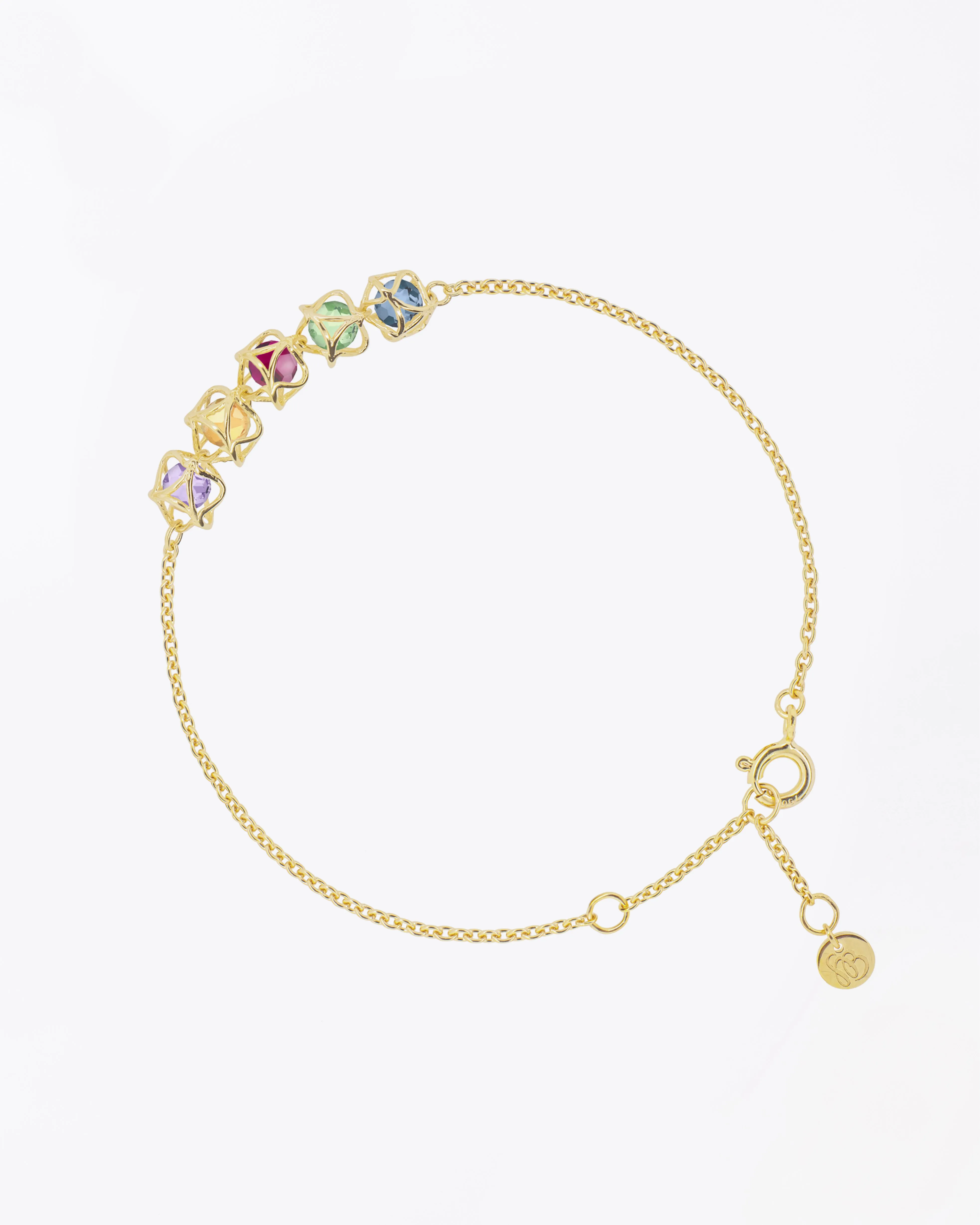 EMBRACE Montreal Leaves | Bracelet 5-Star, Yellow Gold with Gemstones