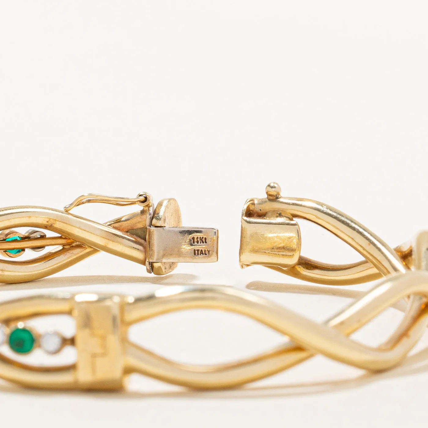 Emerald & Diamond Bangle | 0.33ctw, 0.33ctw | 8" |