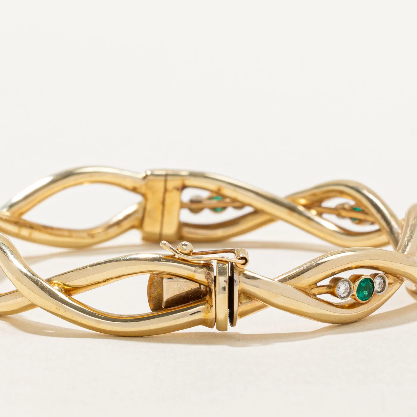 Emerald & Diamond Bangle | 0.33ctw, 0.33ctw | 8" |