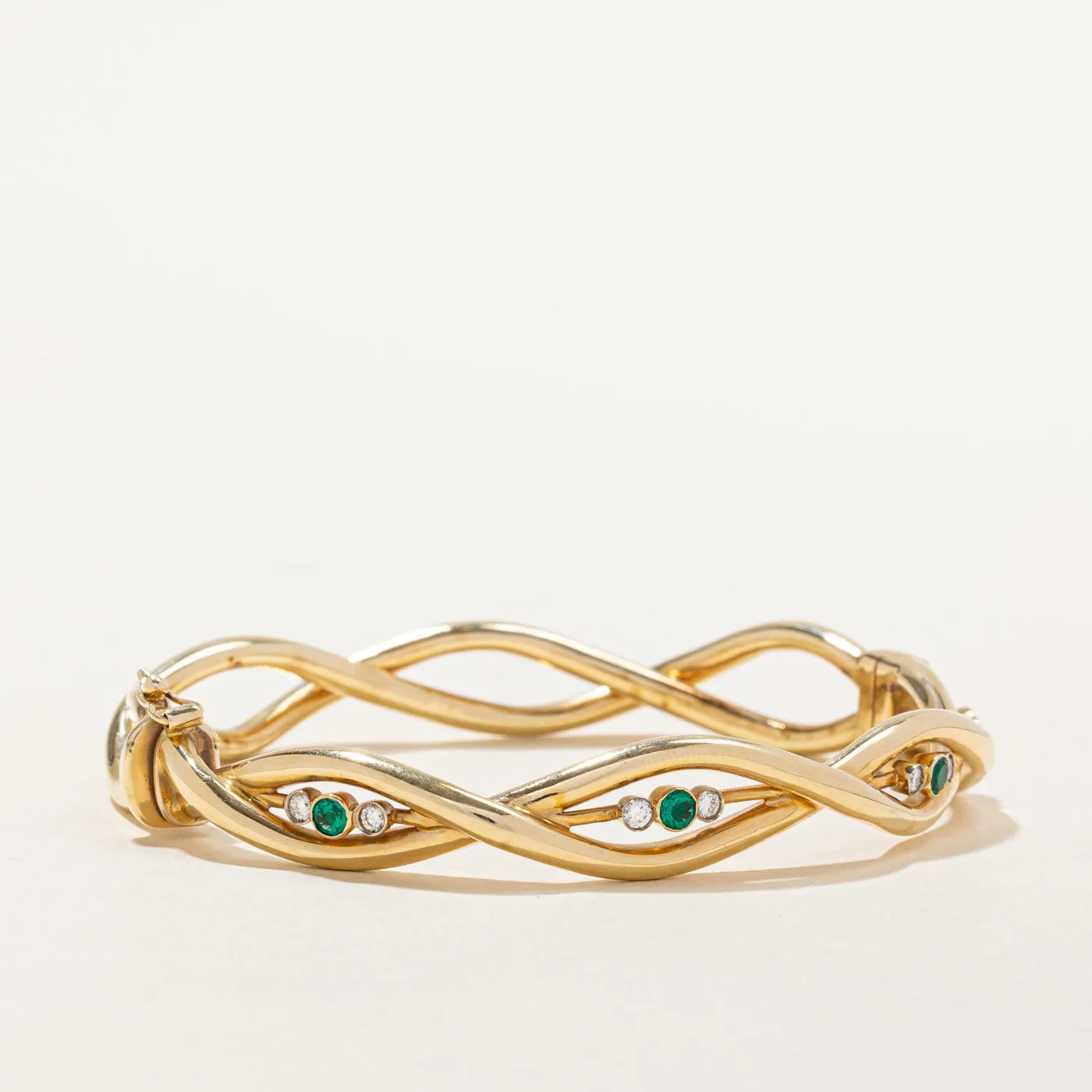 Emerald & Diamond Bangle | 0.33ctw, 0.33ctw | 8" |