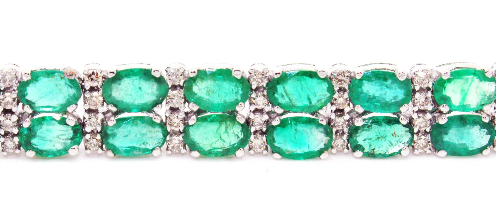 Emerald & Diamond Double Row Bracelet/ Item Code: BR 7