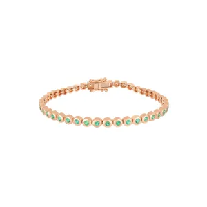 Emerald & Diamond Pillow Eternity Bracelet